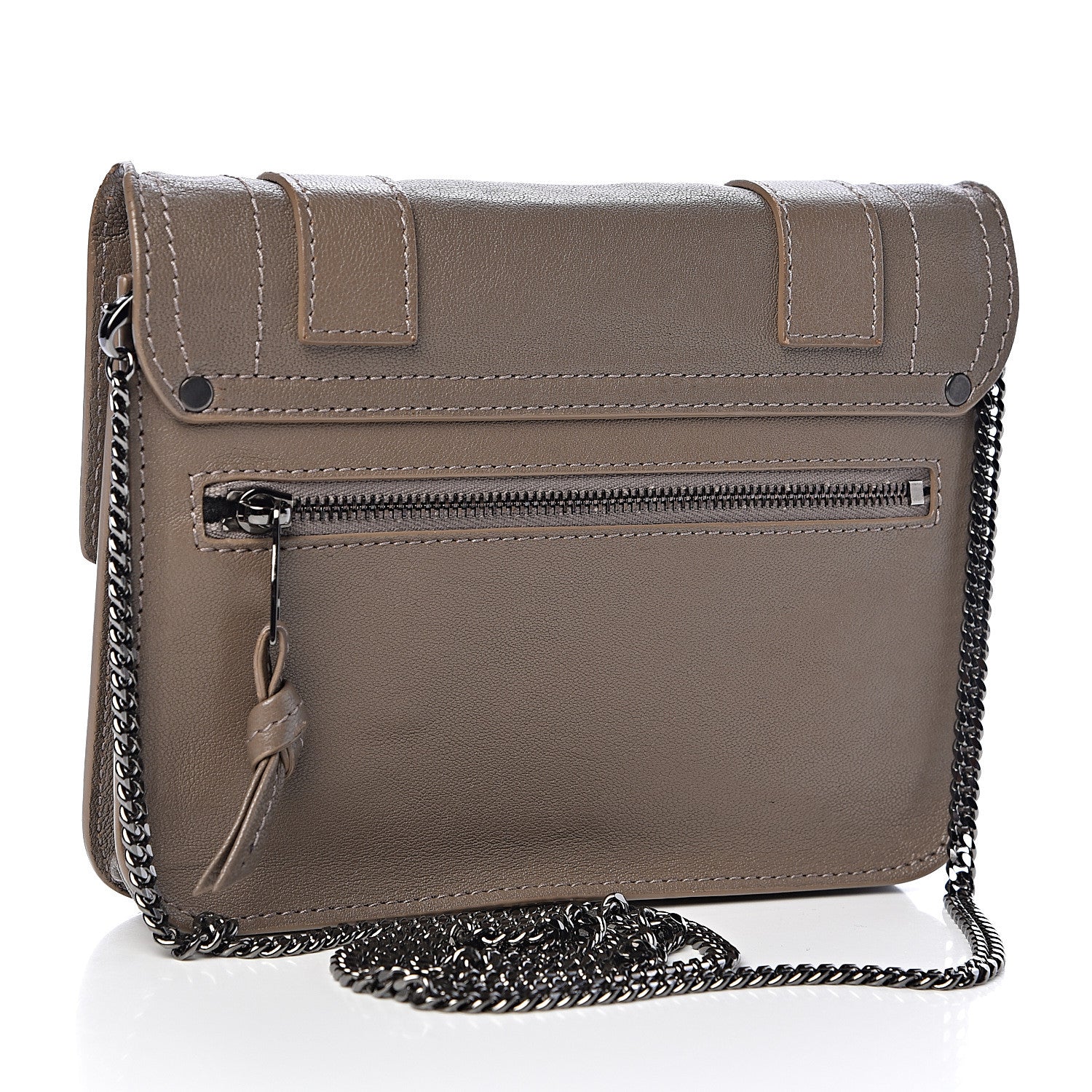 Proenza Schouler Lambskin PS1 Large Chain Wallet Smoke 3 of 11