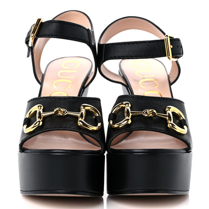 Gucci Nappa Charlotte Horsebit 40/135mm Platform Sandals 38.5 Black 4 of 8
