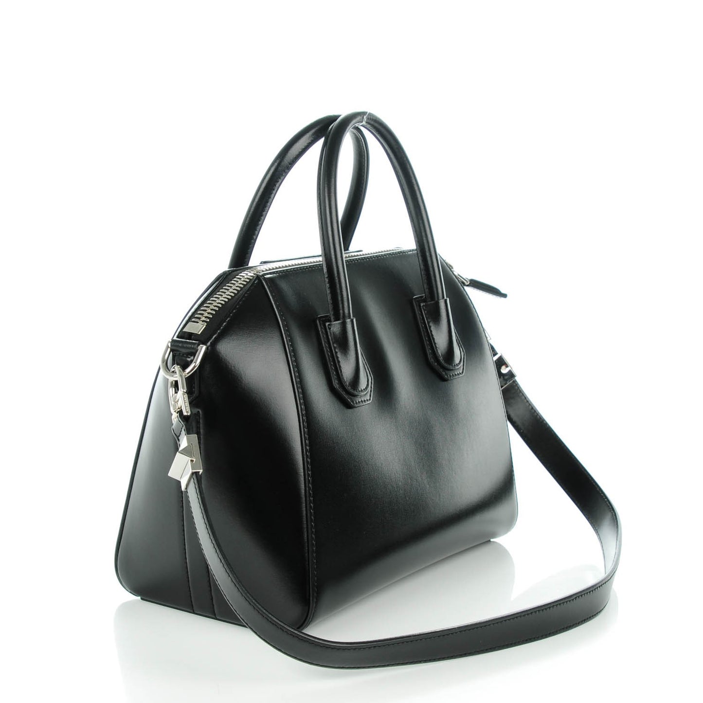 Shiny Lord Calfskin Small Antigona Black