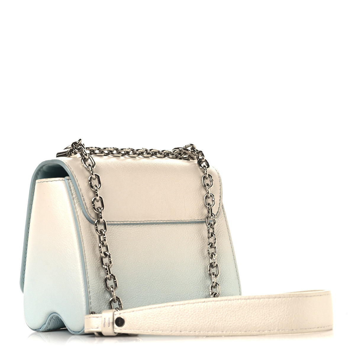 Louis Vuitton Calfskin Twist Chain Shoulder Bag PM Shaded Blue 4 of 14