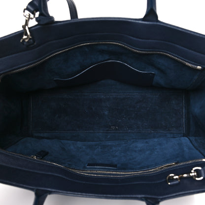 Saint Laurent Calfskin Medium Rive Gauche Cabas Navy Blue 5 of 9