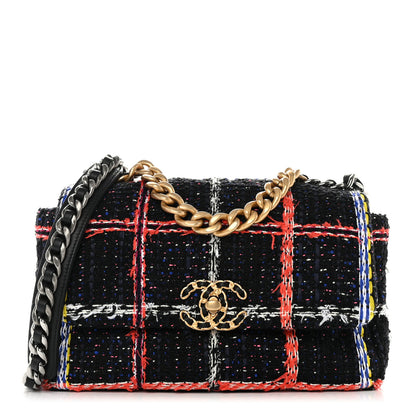 Chanel Tweed Quilted Medium Chanel 19 Flap Black Multicolor 1 of 10