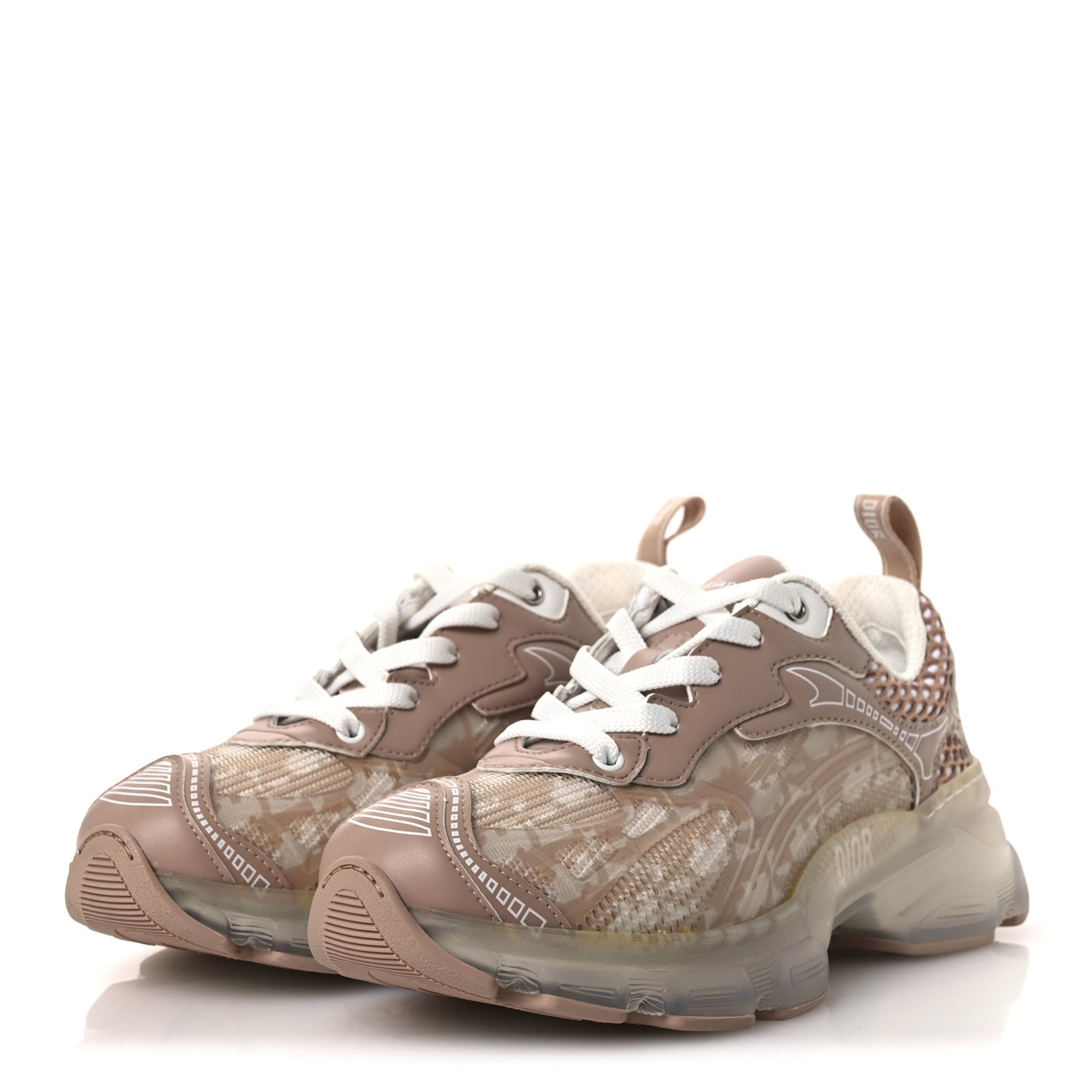 Technical Fabric Rubber Oblique Dior Vibe Sneakers 37 White Nude