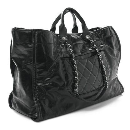 Chanel Glazed Calfskin Large Deauville Tote Black 3 of 9