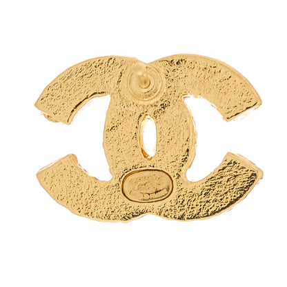 Chanel Metal Enamel CC Earrings Black Gold 4 of 5