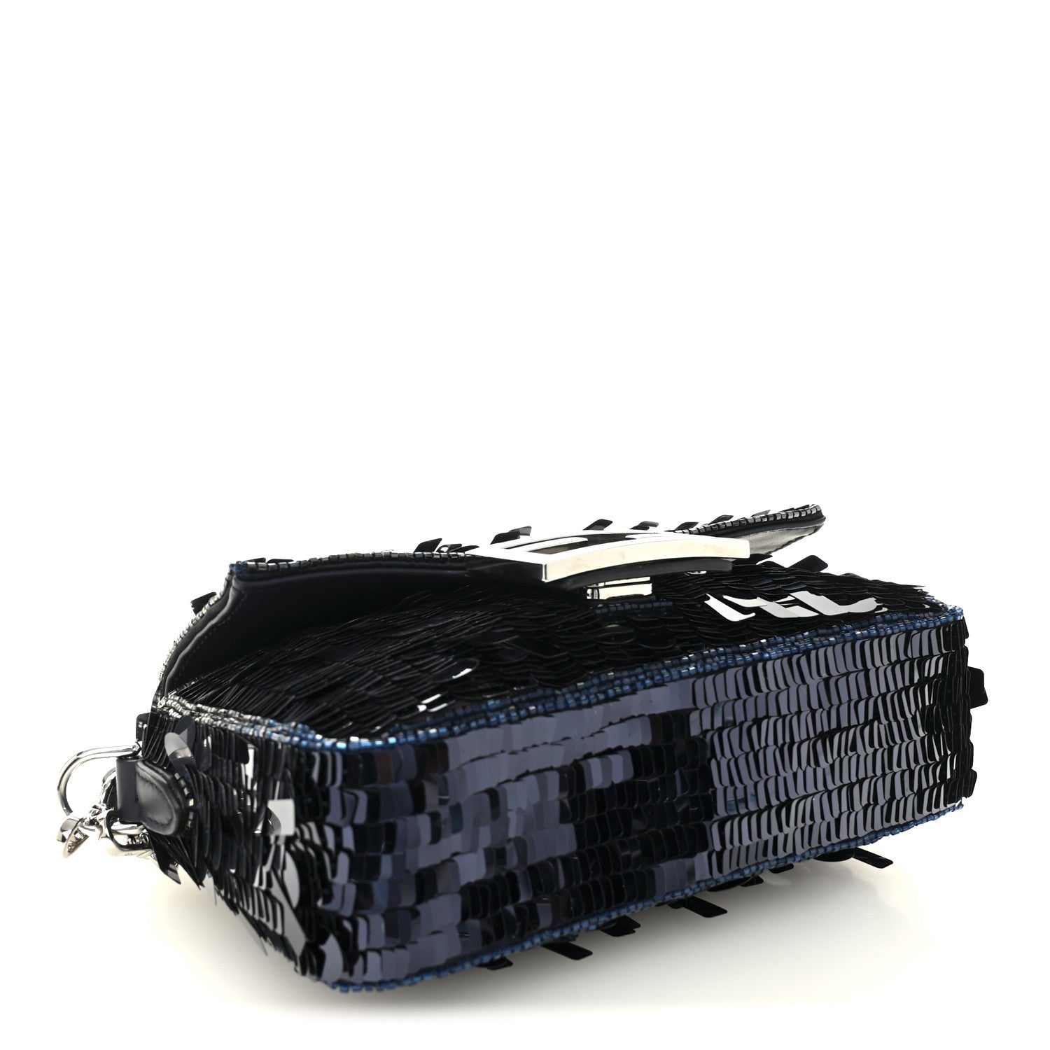 Fendi Sequin Paillettes Shiny Nappa Sex and the City Mini Baguette Midnight 4 of 9