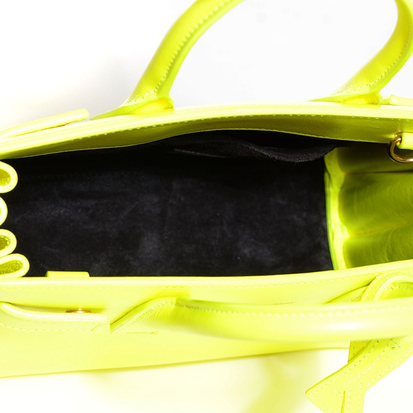 Calfskin Nano Sac De Jour Neon Yellow