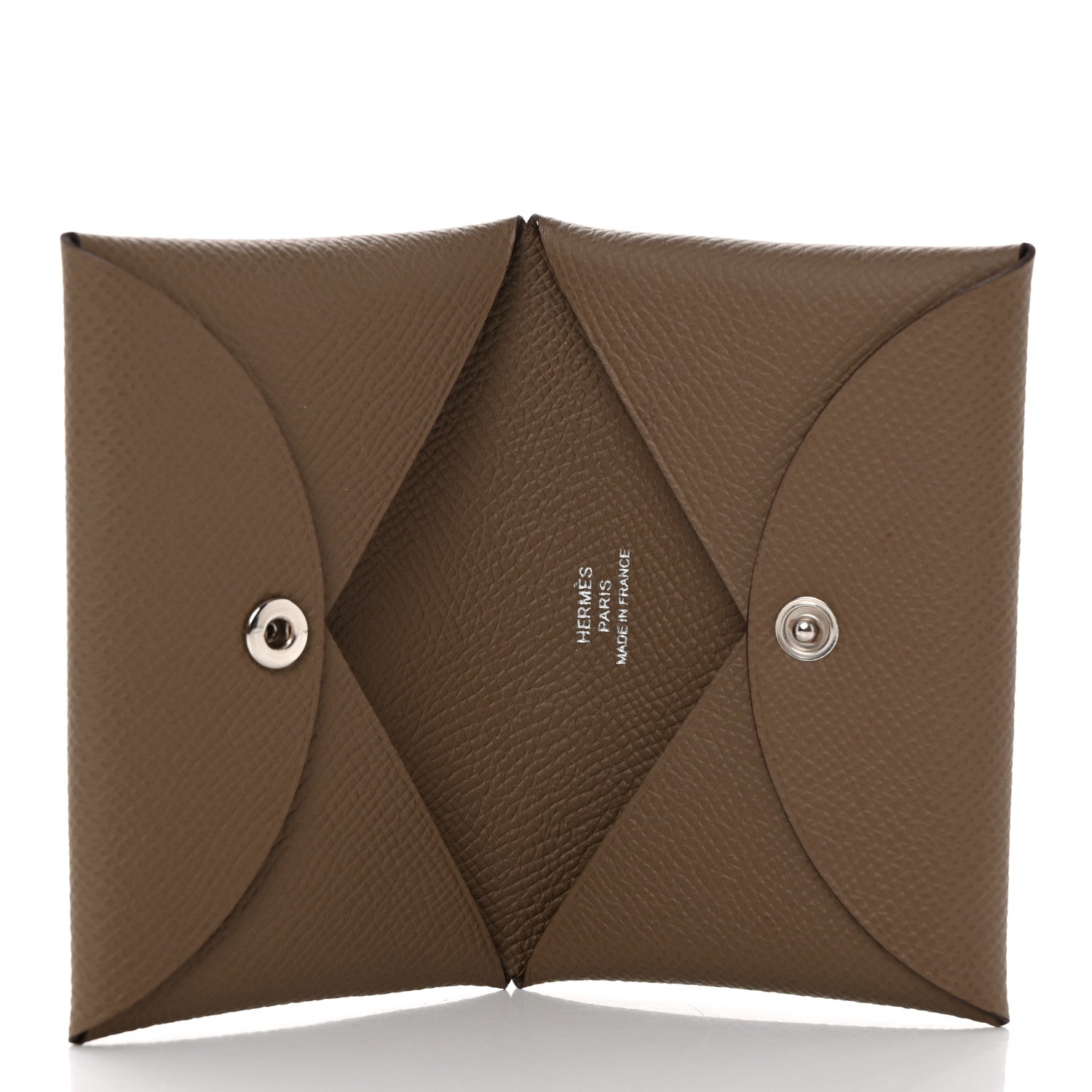 Hermes Epsom Calvi Duo Card Case Etoupe 5 of 8