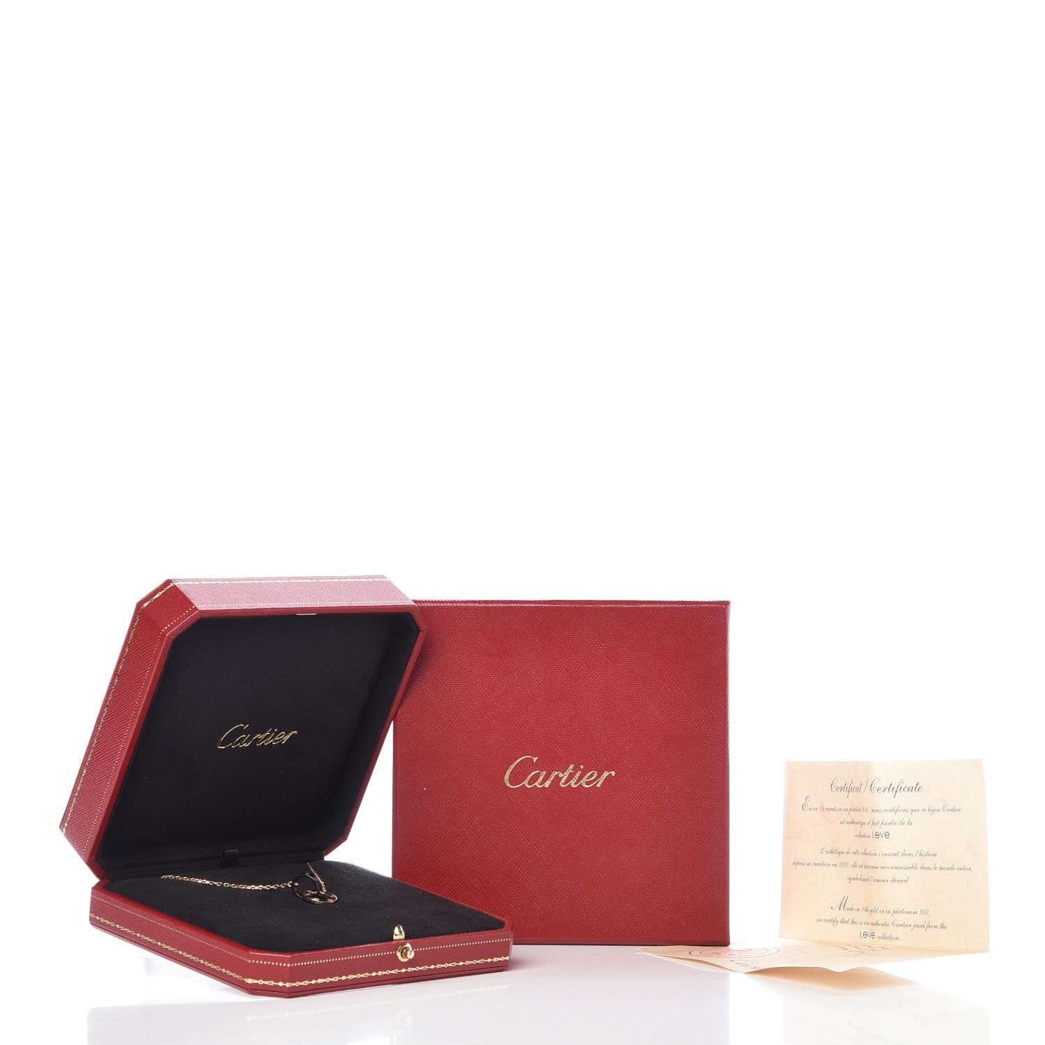 Cartier 18K Pink Gold Black Ceramic Diamond Interlocking LOVE Necklace 7 of 14