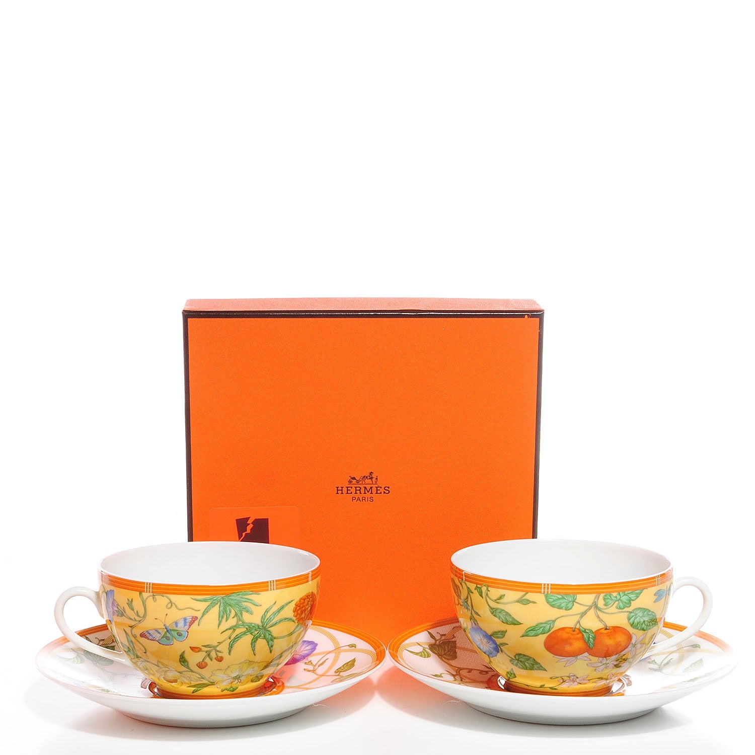 Hermes Porcelain La Siesta Breakfast Cup And Saucer-Set Of 2 4 of 7