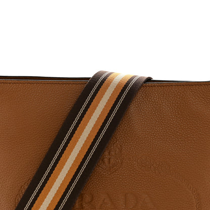 Prada Vitello Phenix Embossed Logo Shoulder Bag Cannella 9 of 12