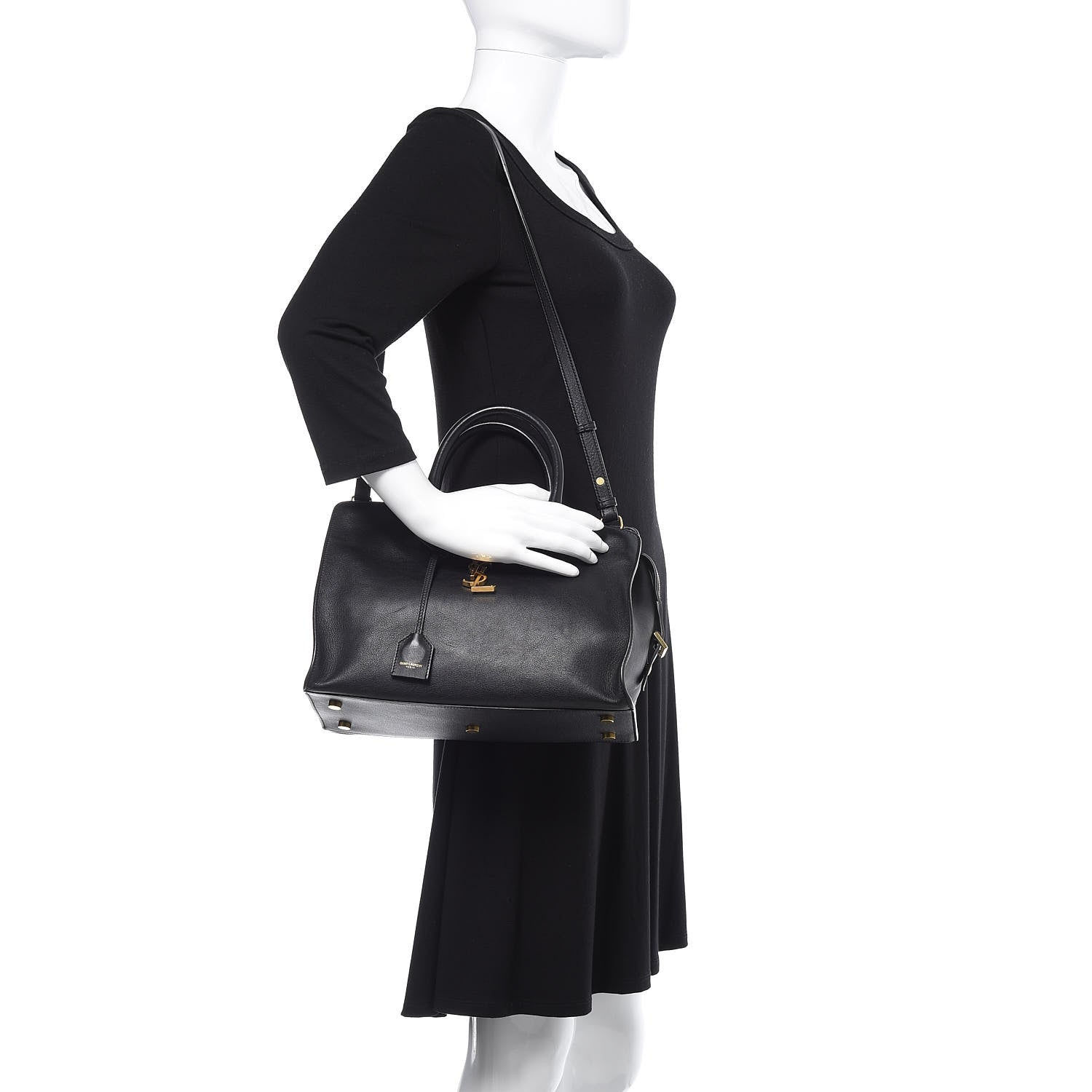 Saint Laurent Calfskin Small Monogram Cabas Black 2 of 24