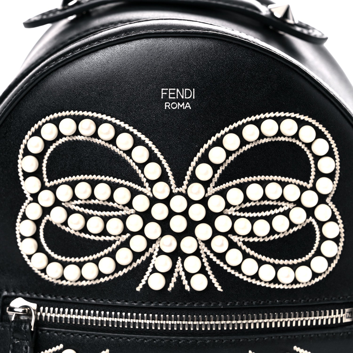 Fendi Vitello Liberty Pearl Romantic Bow Mini Backpack Black 13 of 13
