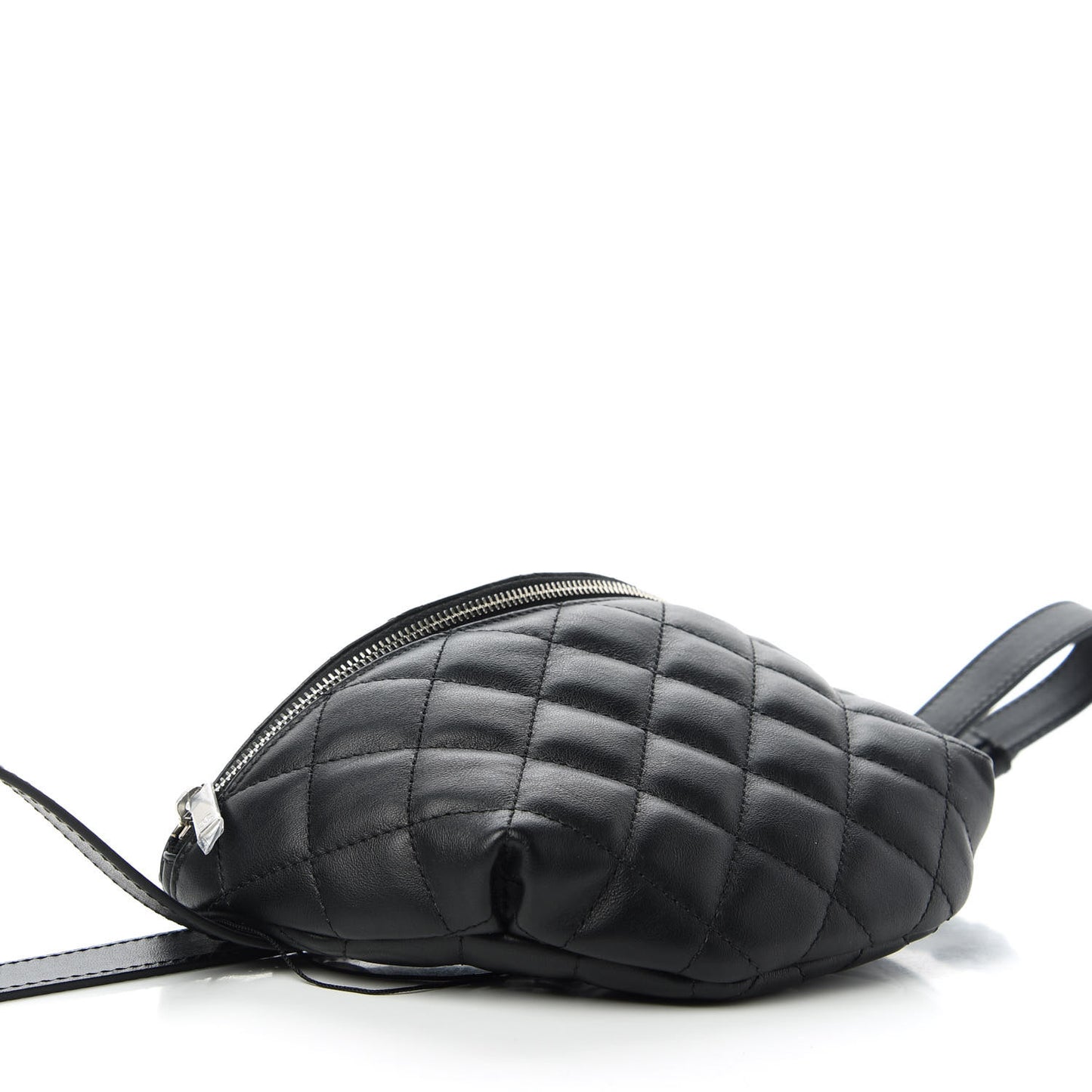 Calfskin Quilted Waist Belt Bag Black