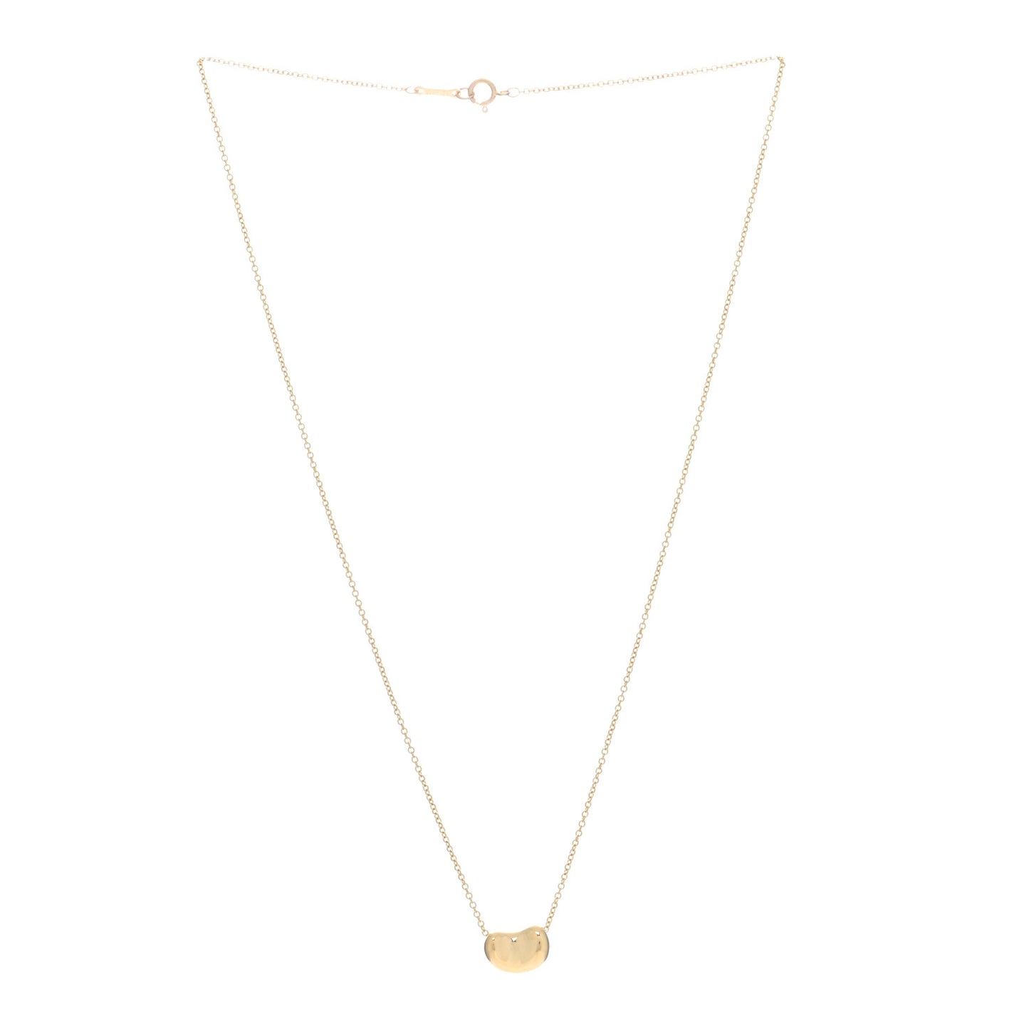 18K Yellow Gold 11mm Elsa Peretti Bean Pendant Necklace
