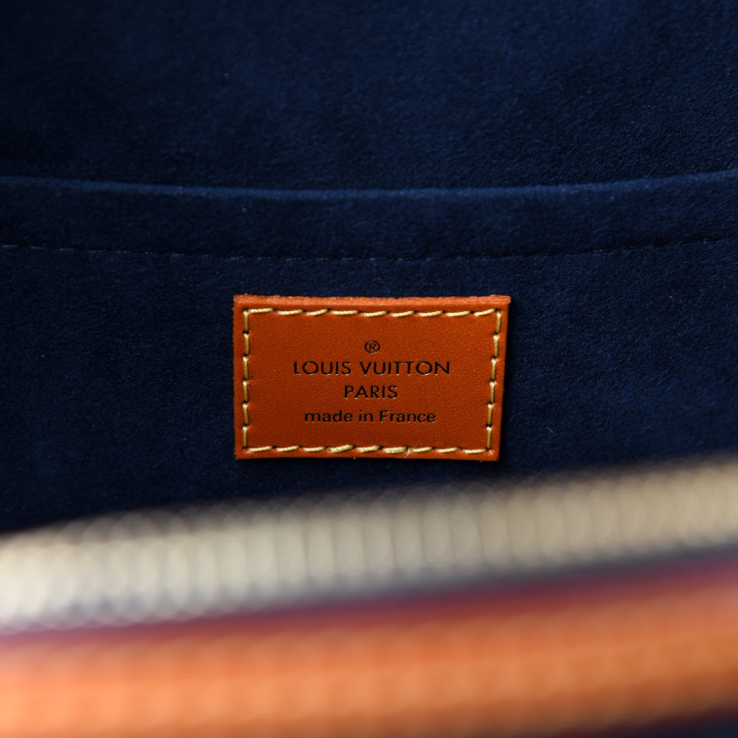 Louis Vuitton Calfskin Reverse Monogram Valisette PM Navy Caramel 8 of 11