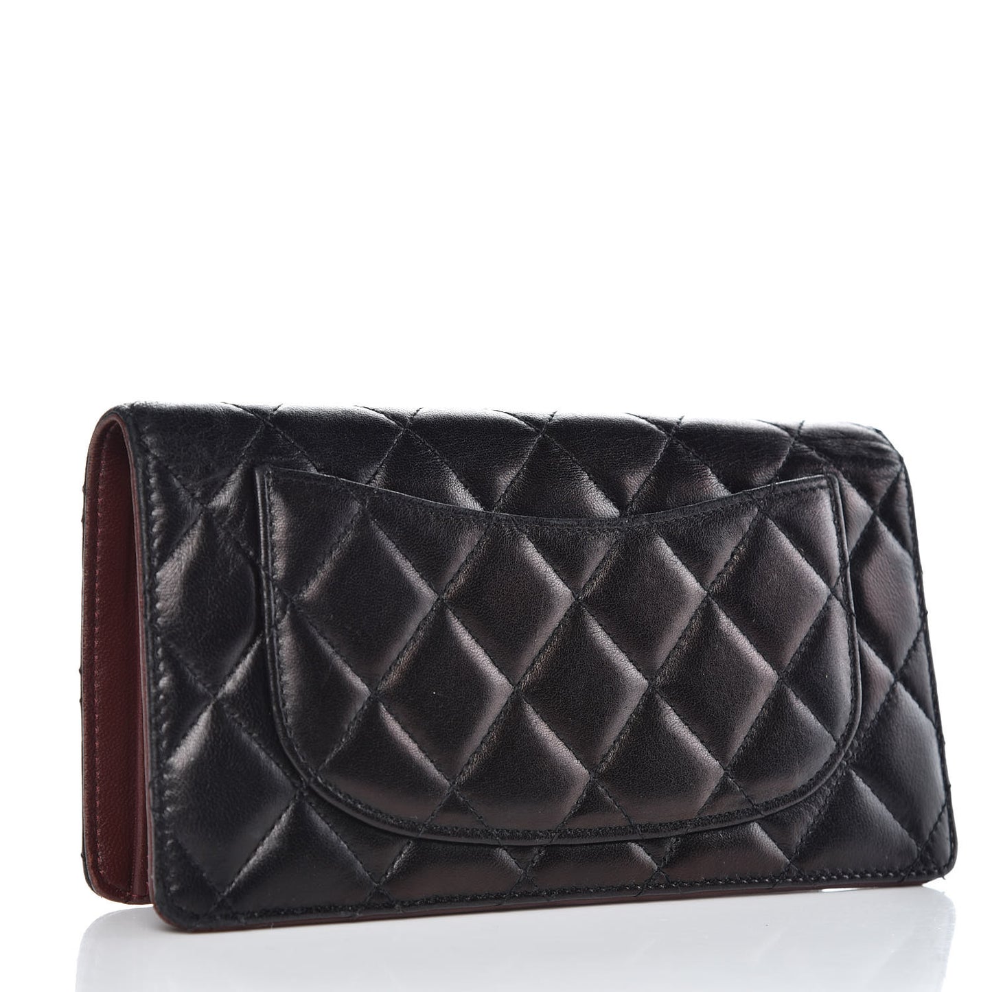 Lambskin Quilted Yen Wallet Black