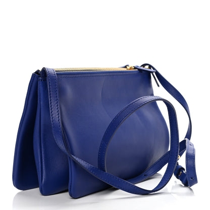 Celine Lambskin Small Trio Crossbody Bag Electric Blue 2 of 7
