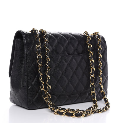 Chanel Caviar Quilted Jumbo Single Flap Black 3 of 11