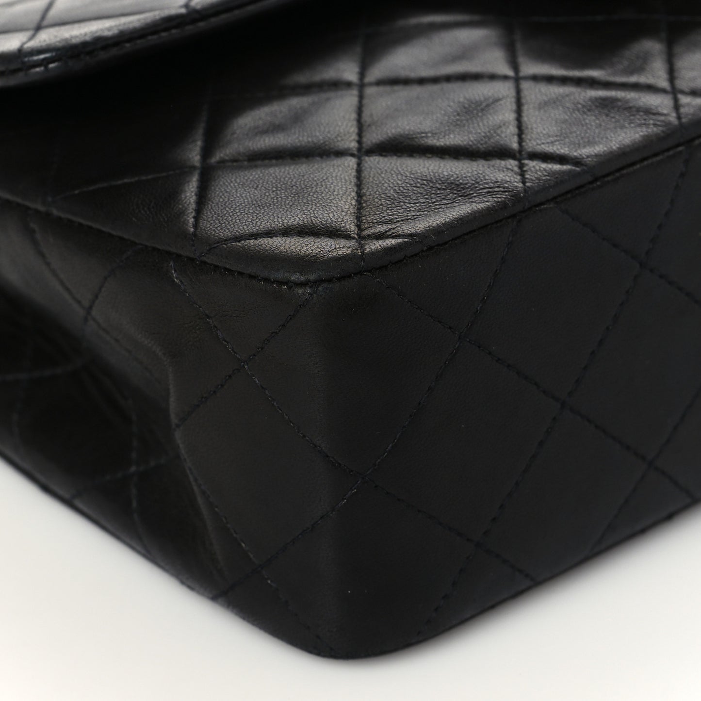 Lambskin Quilted Small Double Flap Black