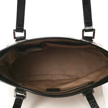 Burberry Nova Check Patent Trim Shopper Tote Black 5 of 17