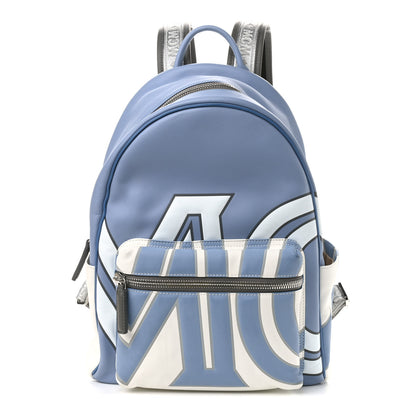 MCM Calfskin Contrast Logo Stark Backpack Stone Wash 1 of 10