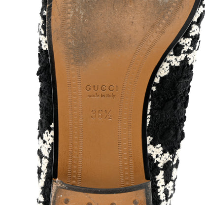 Gucci Tweed GG Monogram Horsebit Womens Jordaan Loafers 36.5 Black Natural 9 of 18