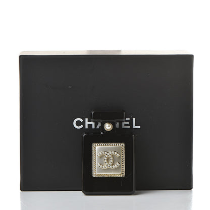 Chanel Resin Pearl Perfume Bottle CC Brooch Black Gold 5 of 5