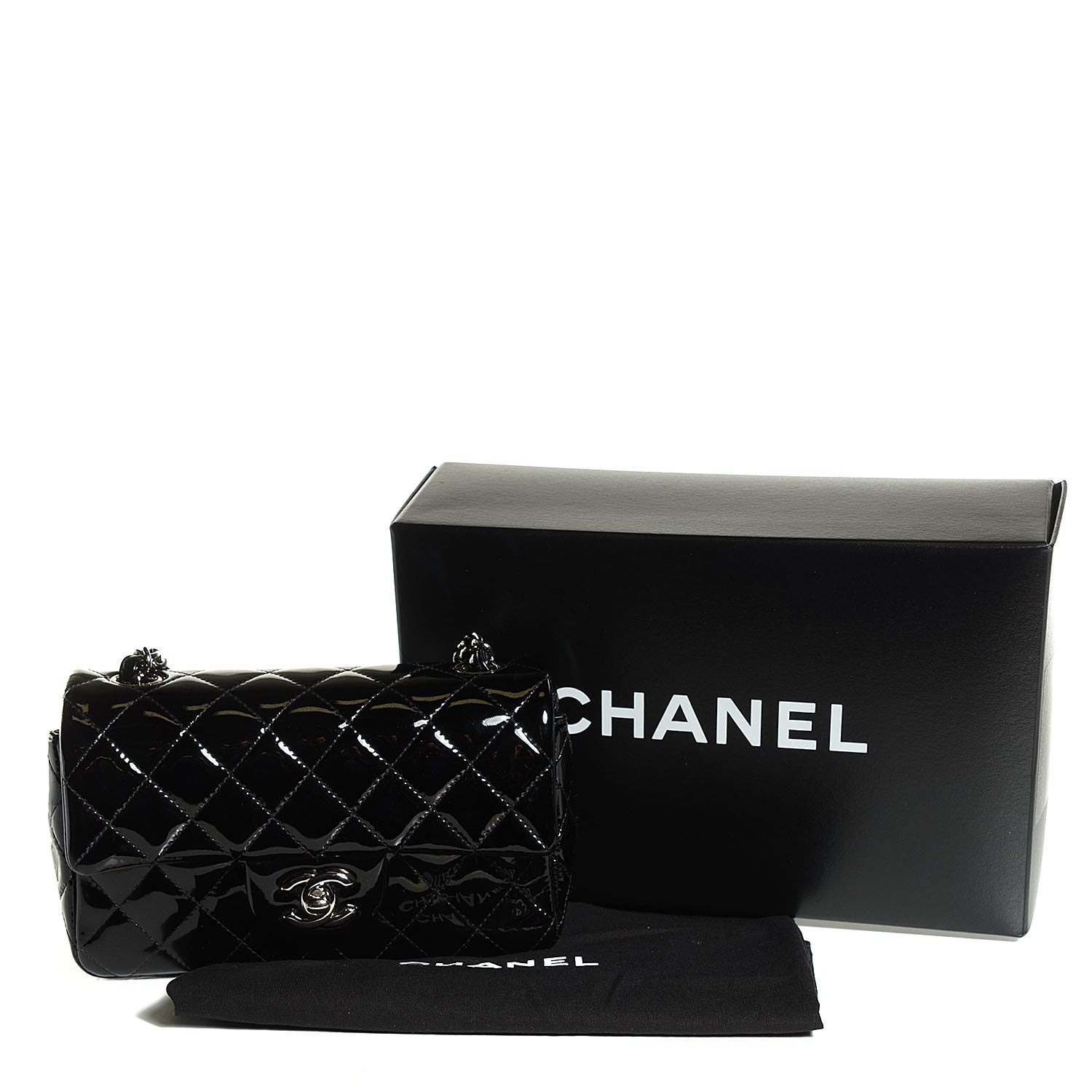 Chanel Patent Calfskin Quilted Mini Rectangular Flap Black 5 of 9