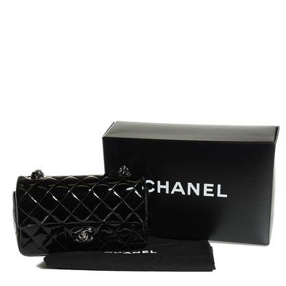 Chanel Patent Calfskin Quilted Mini Rectangular Flap Black 5 of 9