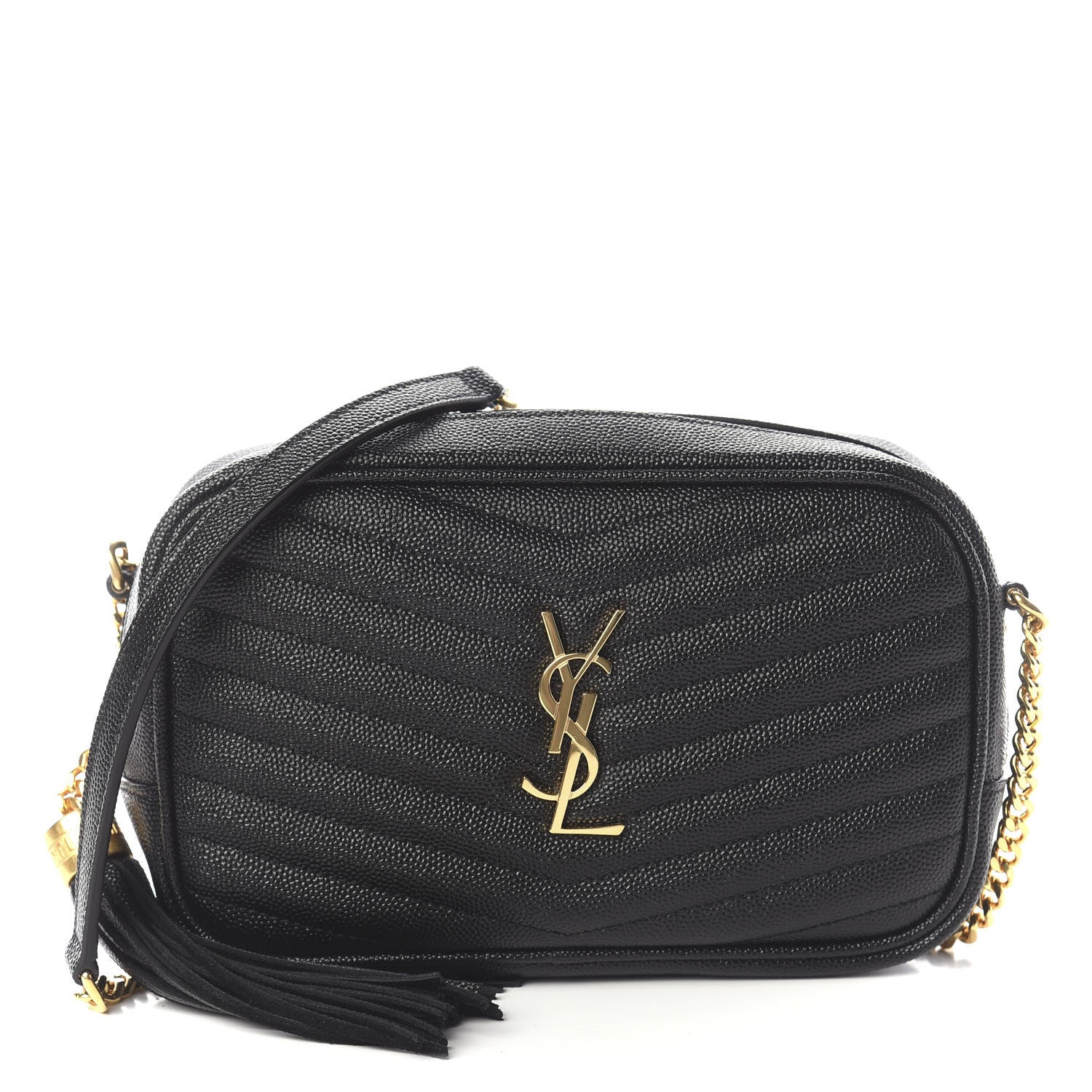Saint Laurent Grain De Poudre Matelasse Monogram Mini Lou Camera Bag Black 1 of 7
