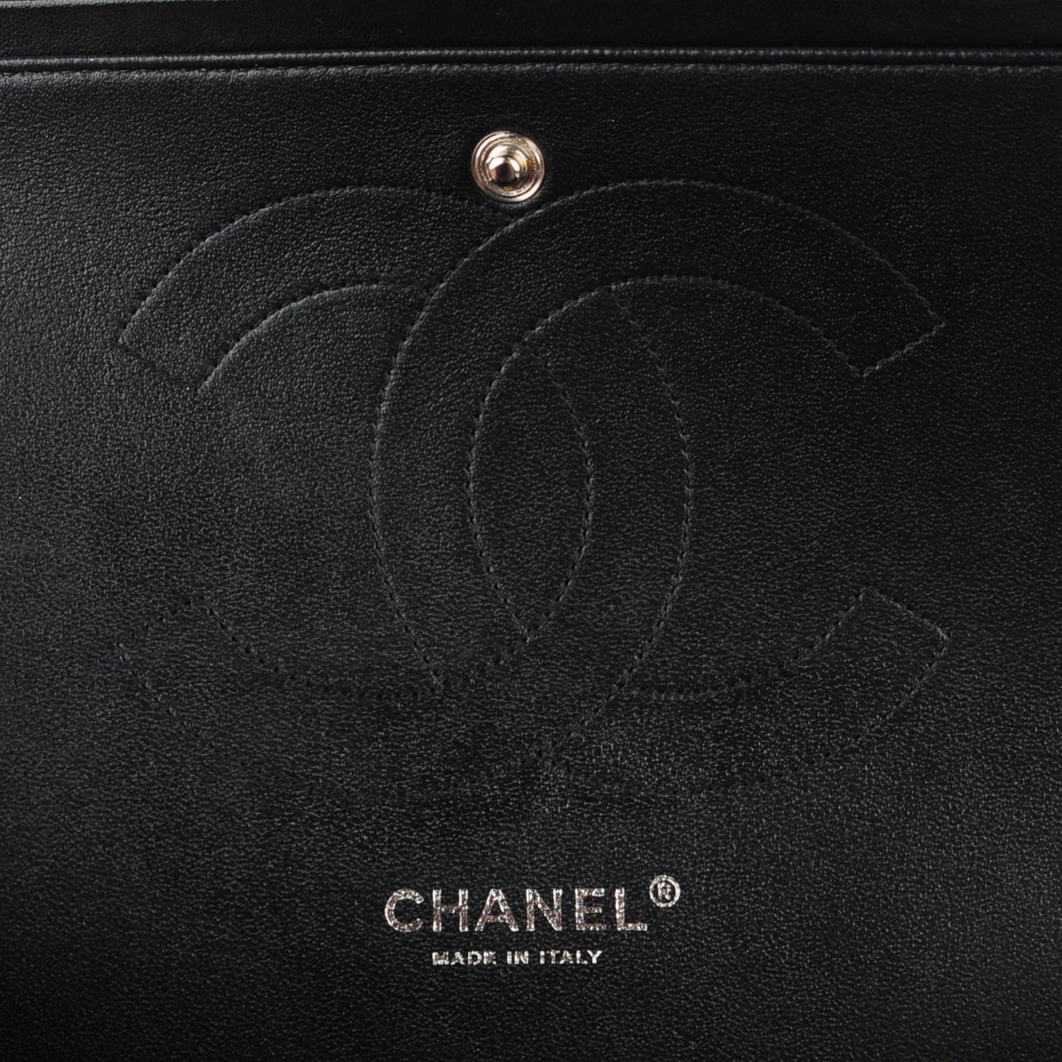 Chanel Lambskin Chevron Quilted Jumbo Double Flap So Black 7 of 9
