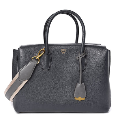 MCM Grained Calfskin Medium Milla Tote Phantom Grey 1 of 11