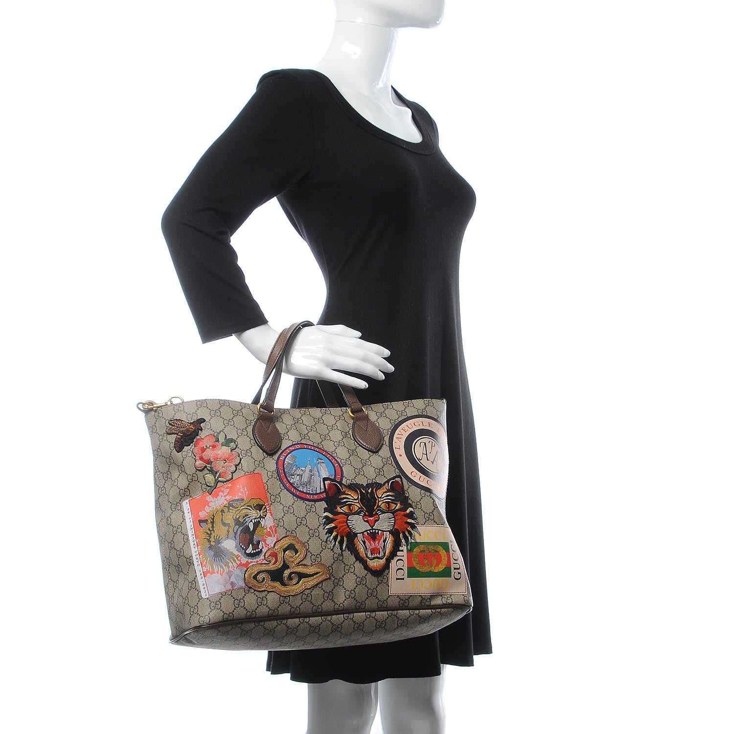 Gucci Soft GG Supreme Monogram Courrier Medium Crossbody Tote Beige New Acero 2 of 17