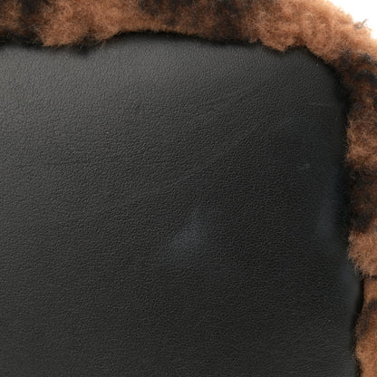 Fendi Shearling Vitello Dolce F is Fendi Macro FF 1974 Mini Mon Tresor Bucket Bag Tobacco Black 12 of 13