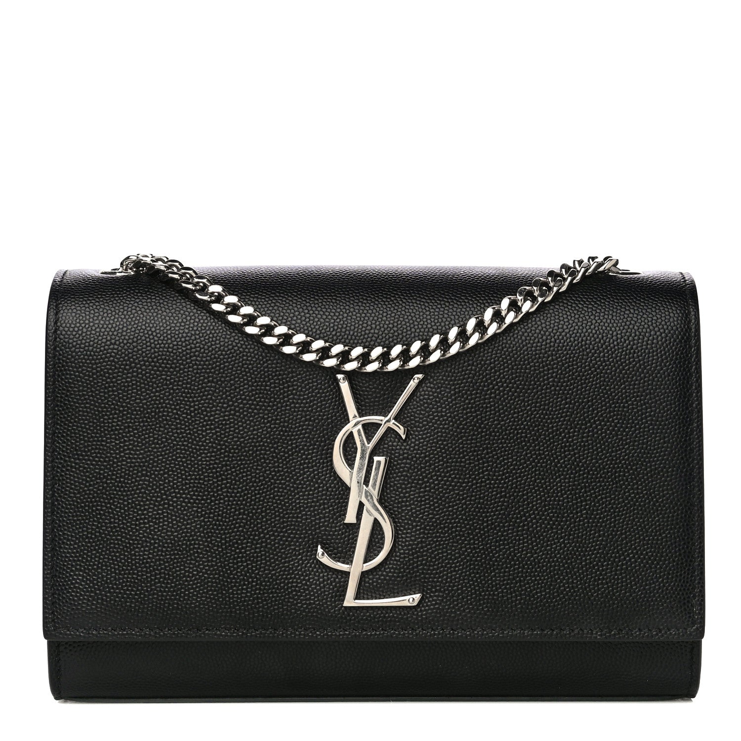 Saint Laurent Grain De Poudre Small Monogram Kate Satchel Black 1 of 10