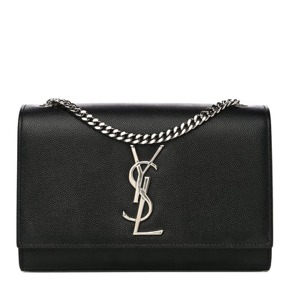 Saint Laurent Grain De Poudre Small Monogram Kate Satchel Black 1 of 10