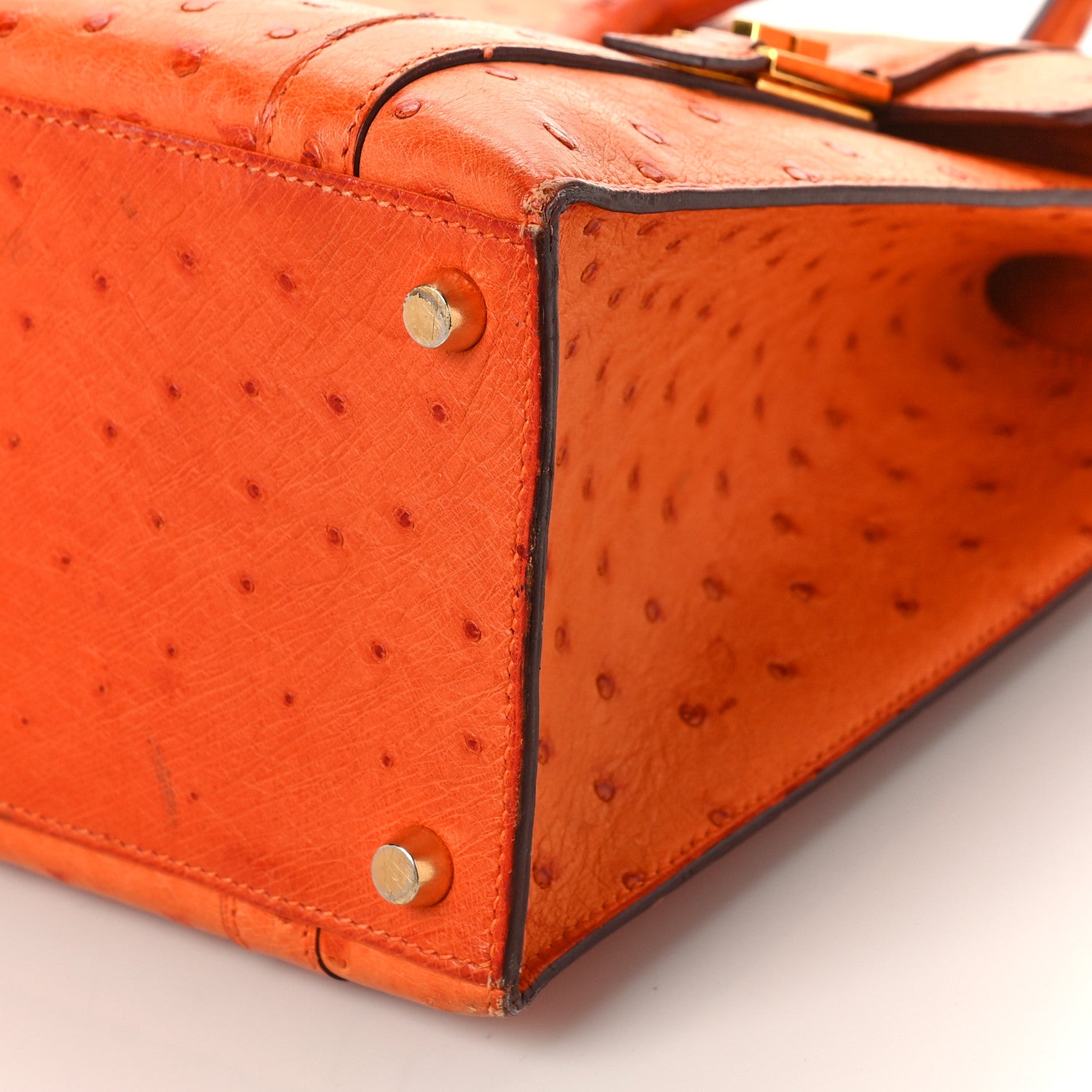 Hermes Ostrich Drag 32 Orange 7 of 20