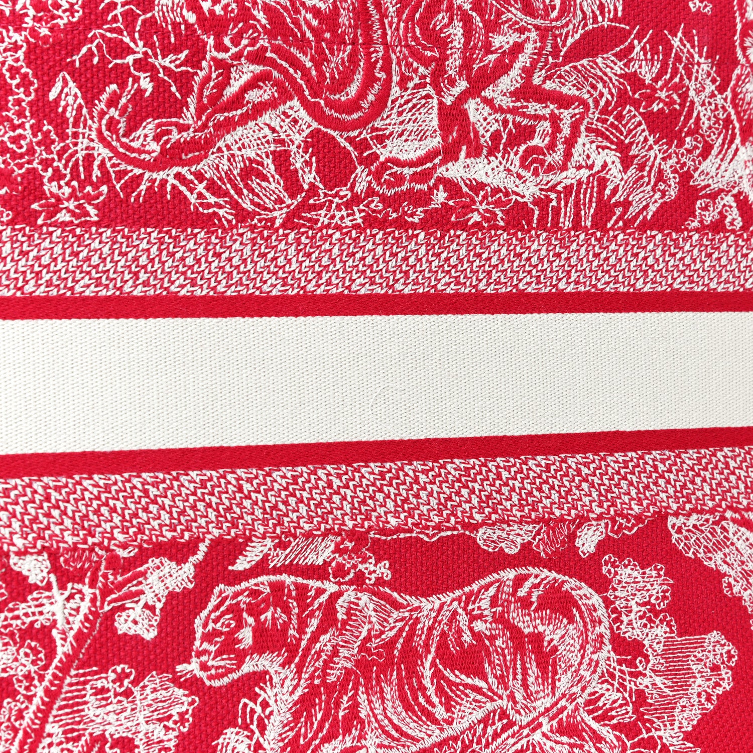 Christian Dior Canvas Embroidered Medium Toile De Jouy Reverse Book Tote Fuchsia 10 of 10