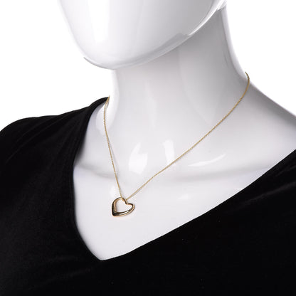 Tiffany 18K Yellow Gold Elsa Peretti Small Open Heart Pendant Necklace 2 of 6