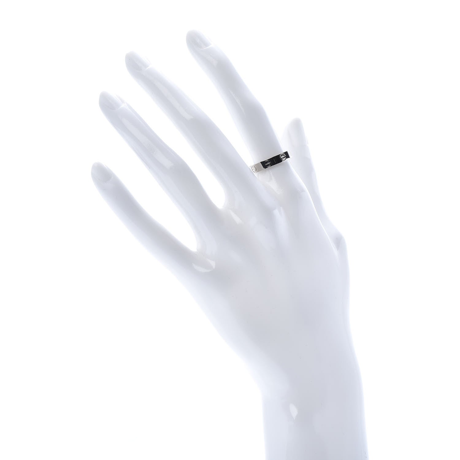 Cartier 18K White Gold 3.5mm LOVE Wedding Band Ring 51 5.75 2 of 4