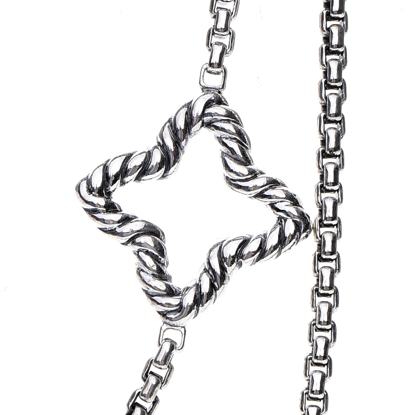 Sterling Silver 25mm Quatrefoil Chain Necklace