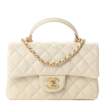 Chanel Caviar Quilted Mini Top Handle Rectangular Flap Beige 1 of 11