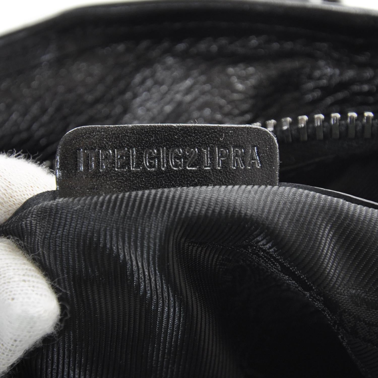 Burberry Leather Metal Stitch Lowry Black 9 of 9