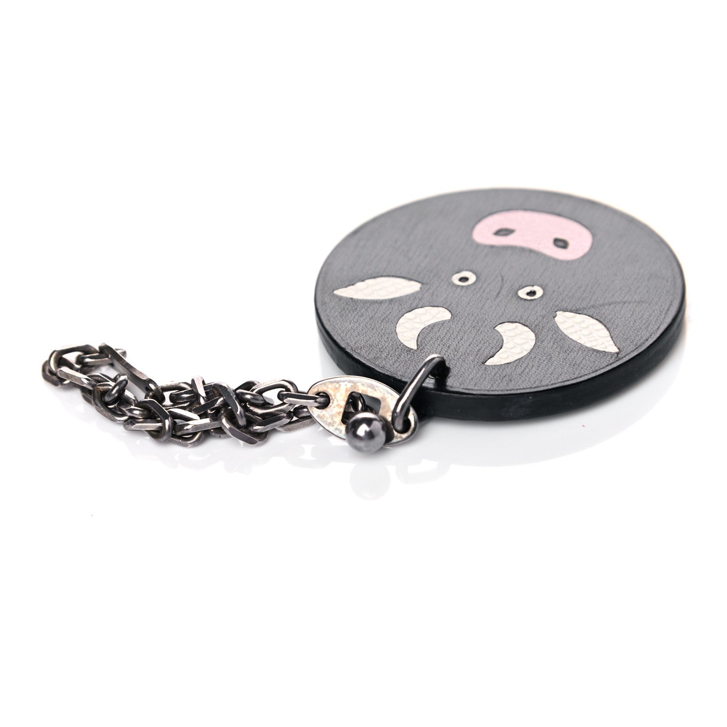 Hermes Box Bull Key Chain Bag Charm Black 4 of 4