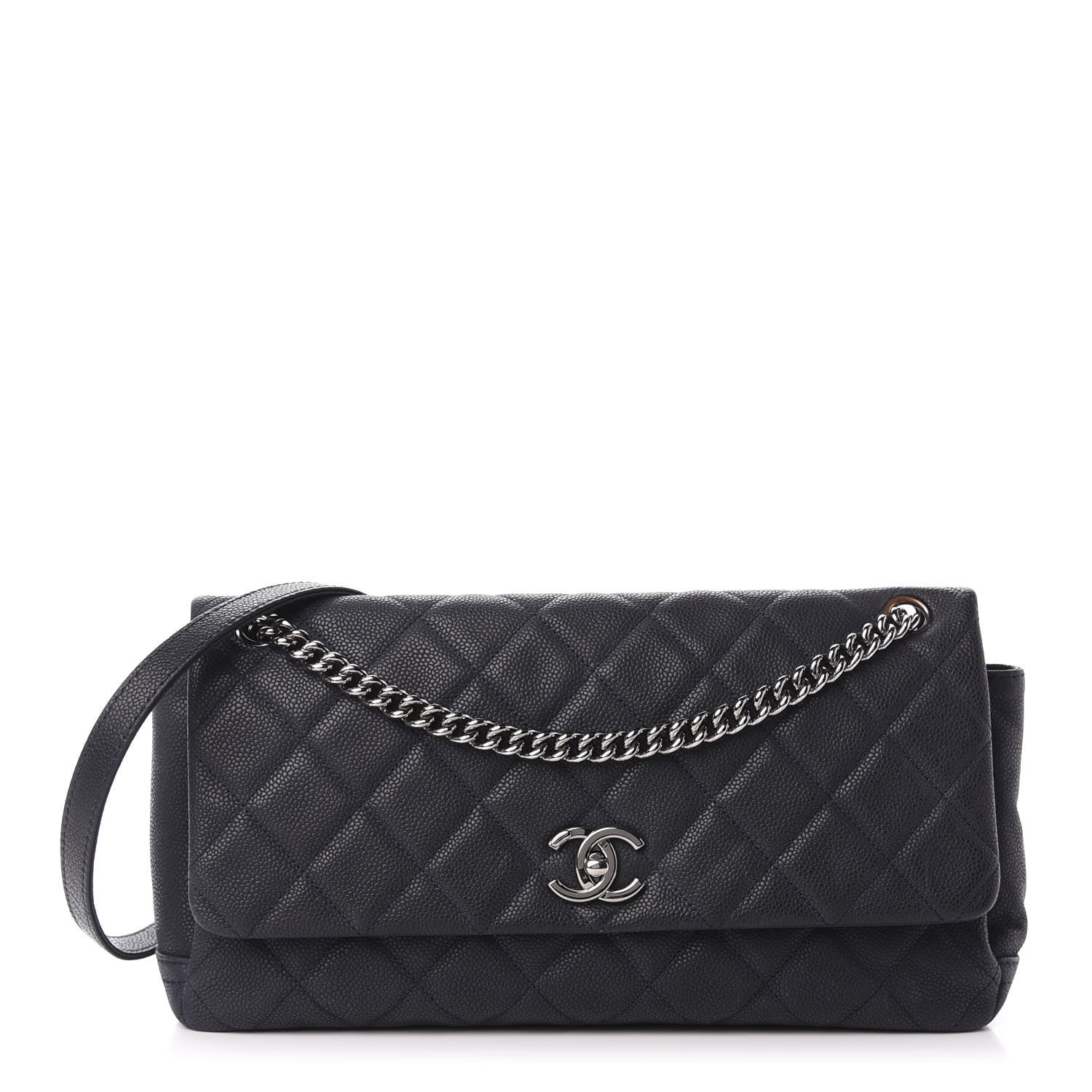 Chanel Iridescent Caviar Quilted Medium Lady Pearly Flap Navy Blue 1 of 11