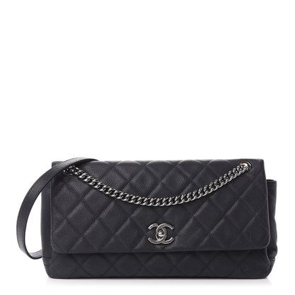 Chanel Iridescent Caviar Quilted Medium Lady Pearly Flap Navy Blue 1 of 11