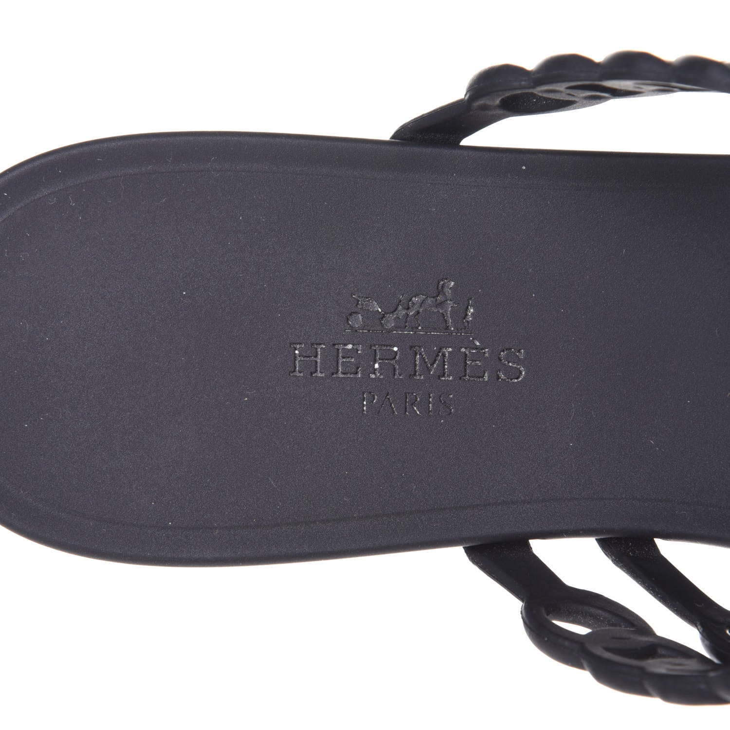 Hermes Rubber Chaine d'Ancre Nude Sandals 37 Black 9 of 10