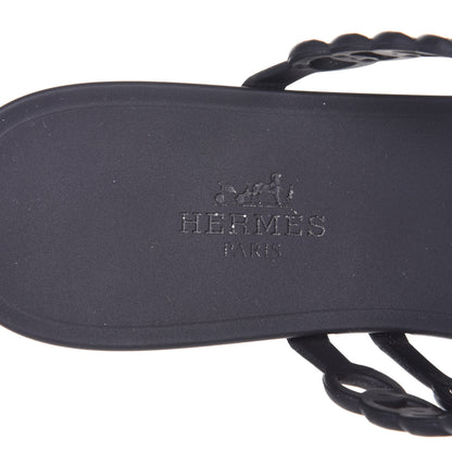 Hermes Rubber Chaine d'Ancre Nude Sandals 37 Black 9 of 10