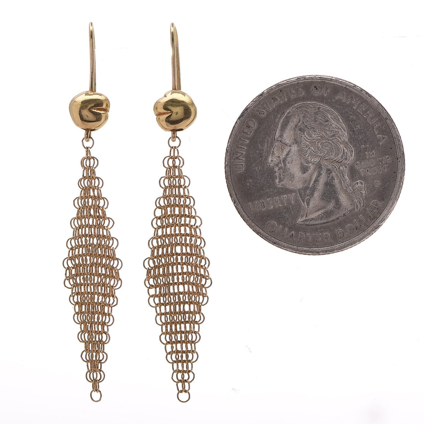 18K Yellow Gold Mini Elsa Peretti Mesh Earrings